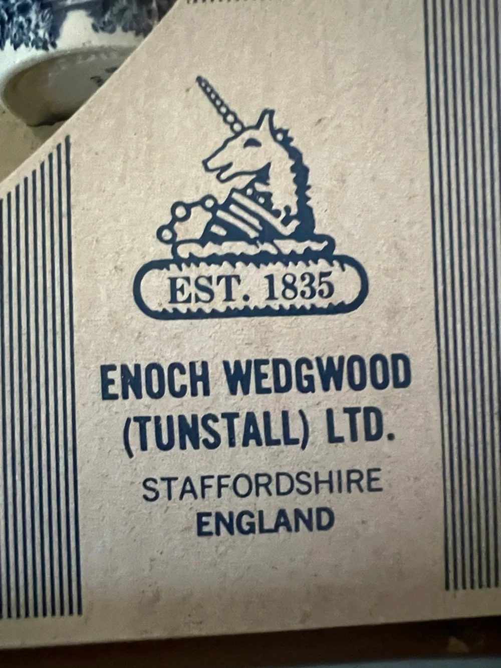 Extremely Rare-After Dinner Blue & White Coffee Set-Enoch Wedgwood-Original box - Picture 3 of 15